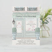 French Bakery Patisserie Paris Green 1st Birthday Invitation (Standing Front)
