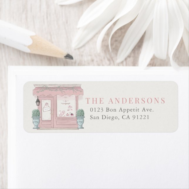 French Bakery Patisserie Paris Pink Birthday Label (Insitu)