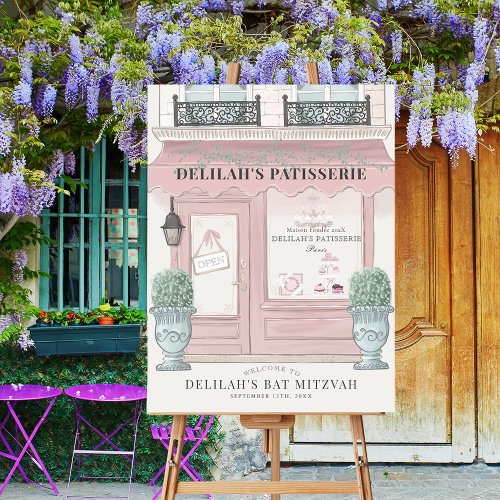 French Bakery Patisserie Pink Bat Mitzvah Welcome