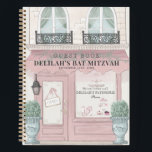 French Bakery Patisserie Pk Bat Mitzvah Guest Book<br><div class="desc">This cute french cafe/bakery/patisserie theme Bat Mitzvah guest book features a cream background with a french patisserie/bakery/cafe storefront in pink. The reverse side features a light pink background with floral patterns. Personalize for your needs. You can find more matching products at my store.</div>