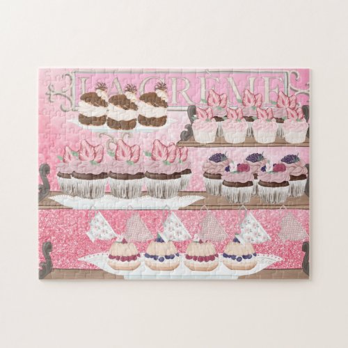 French Bakery Shop Cupcake Shelves Girly Cute Jigsaw Puzzle