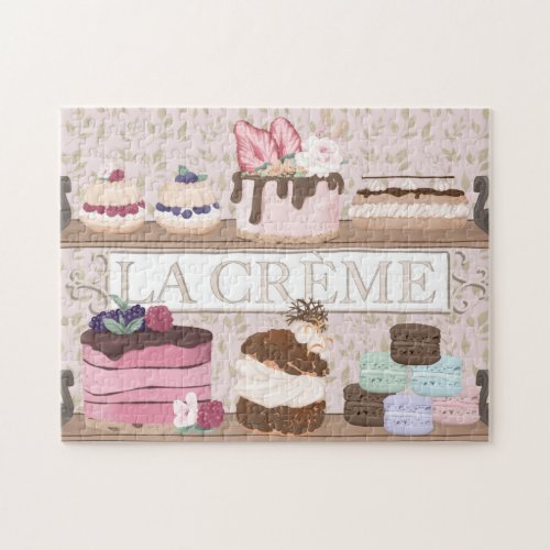 French Bakery Shop Pastries Macarons Tortes Jigsaw Puzzle