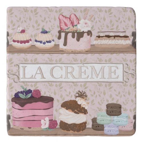 French Bakery Shop Pastries Macarons Tortes Trivet