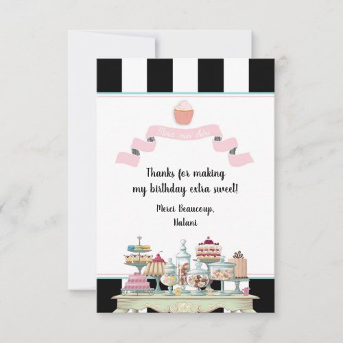 French Bakery Sweet Treats Birthday Thank You Card