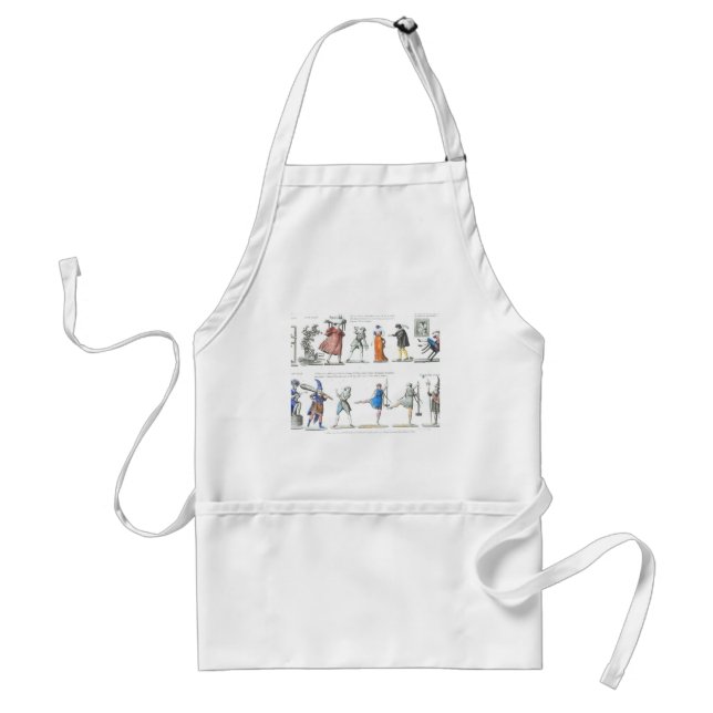 French Ballet Character Illustrations Adult Apron (Front)