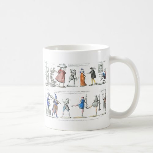 French Ballet Character Illustrations Coffee Mug