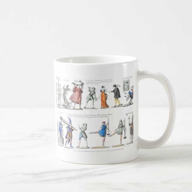 French Ballet Character Illustrations Coffee Mug (Right)