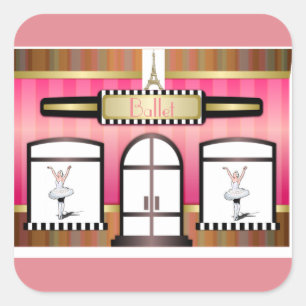 French Ballet Dance Studio Pink Sticker