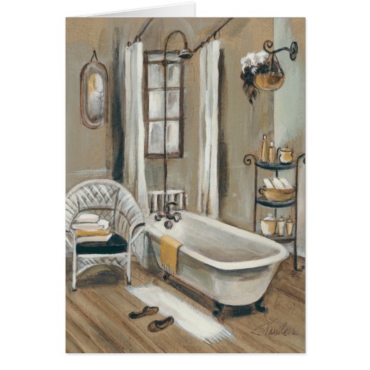 French Bathroom with Bathtub Cards (Front)