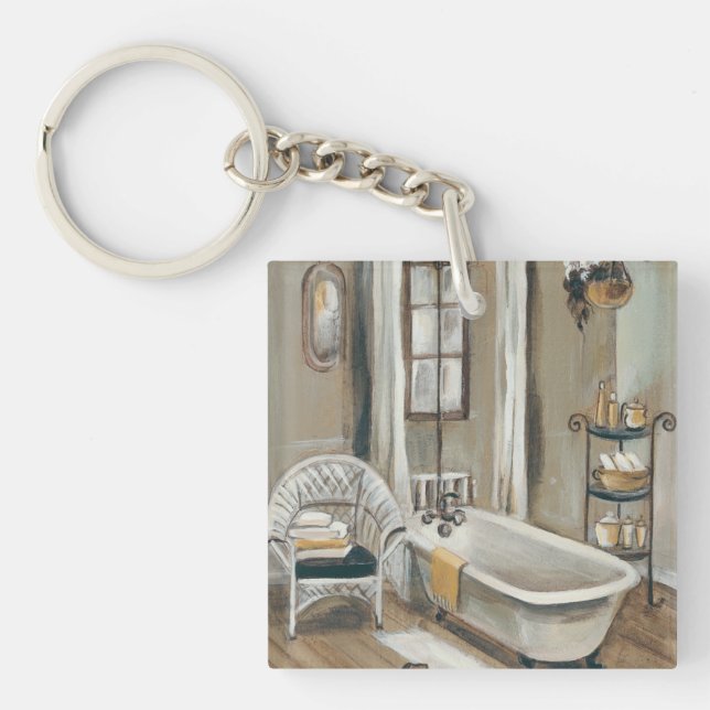 French Bathroom with Bathtub Keychain (Front)