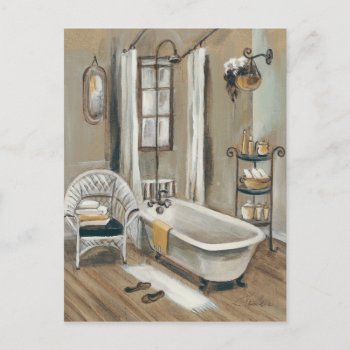 French Bathroom With Bathtub Postcard by wildapple at Zazzle