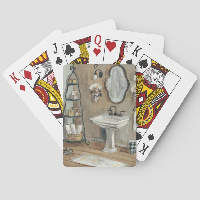 French Bathroom with Mirror and Sink Poker Cards (Back)
