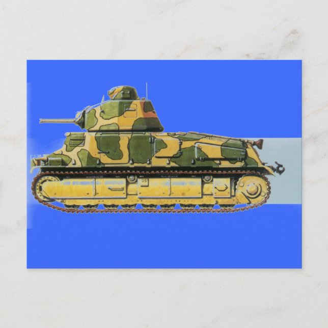 FRENCH BATTLE TANK POSTCARD (Front)
