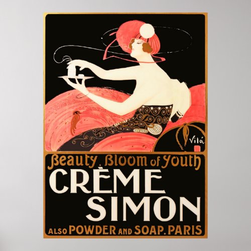 French Beauty Vintage Ad Poster