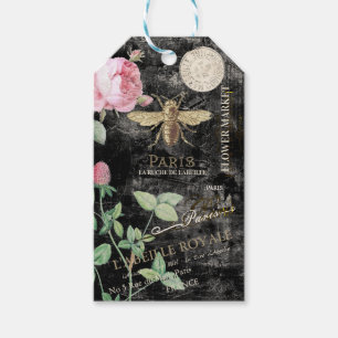 French Bee and Flower Market Personalized Gift Tag