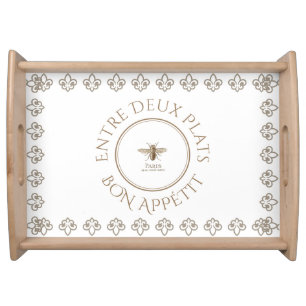 French Bee Bon Appetit Fleur de Lis Serving Tray
