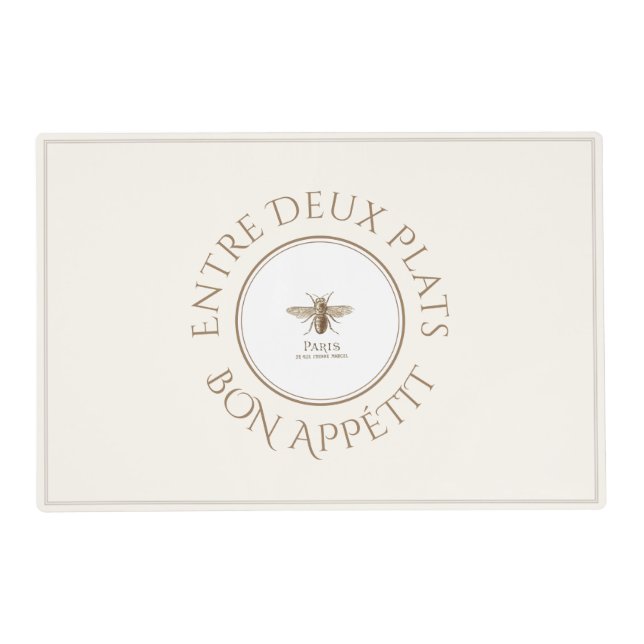 French Bee Bon Appetit Neutral Laminated Placemat (Front)