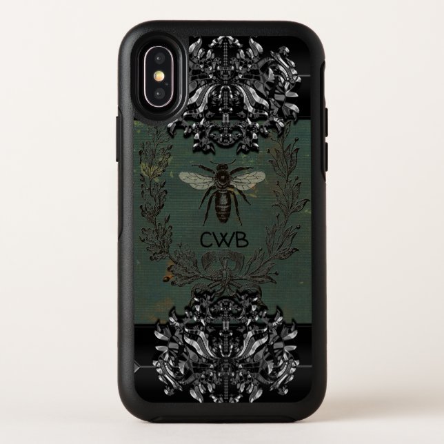 French Bee Cool  Protective  Monogram Otterbox iPhone Case (Back)