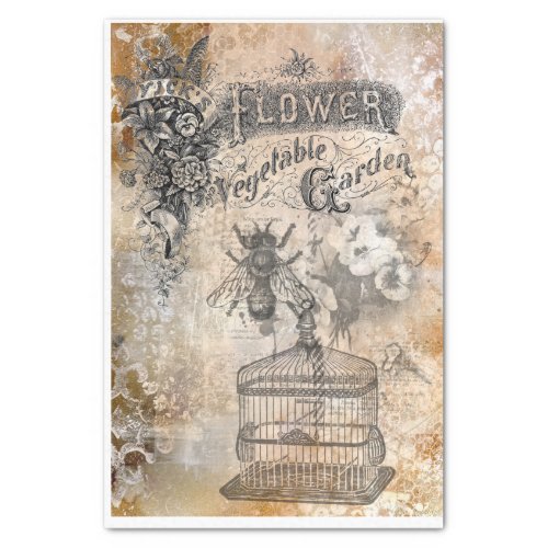 French Bee ephemera 18 lb decoupage Tissue Paper