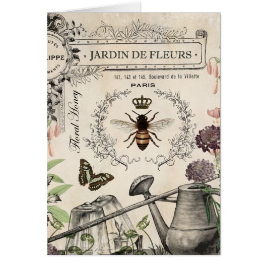 FRENCH BEE GARDEN CARDS (Front)