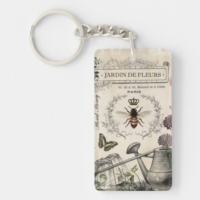 FRENCH BEE GARDEN KEYCHAIN (Front)