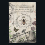 FRENCH BEE GARDEN KITCHEN TOWEL<br><div class="desc">Modern Vintage French Bee Garden</div>
