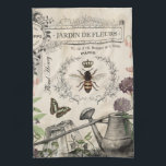 FRENCH BEE GARDEN KITCHEN TOWEL<br><div class="desc">Modern Vintage French Bee Garden</div>