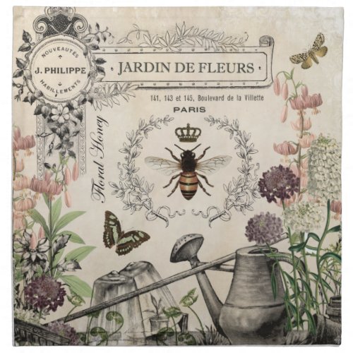 FRENCH BEE GARDEN NAPKIN