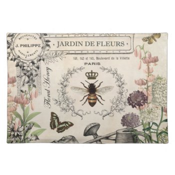 French Bee Garden Placemat by GIFTSBYHEATHERMYERS at Zazzle
