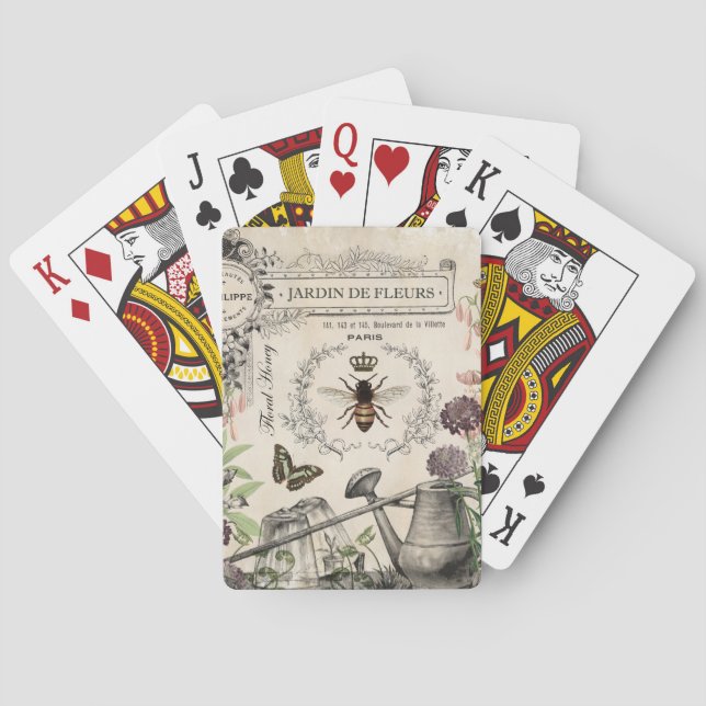 FRENCH BEE GARDEN POKER CARDS (Back)