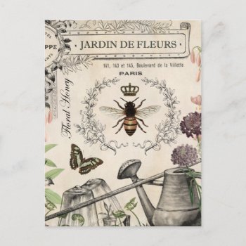 French Bee Garden Postcard by GIFTSBYHEATHERMYERS at Zazzle