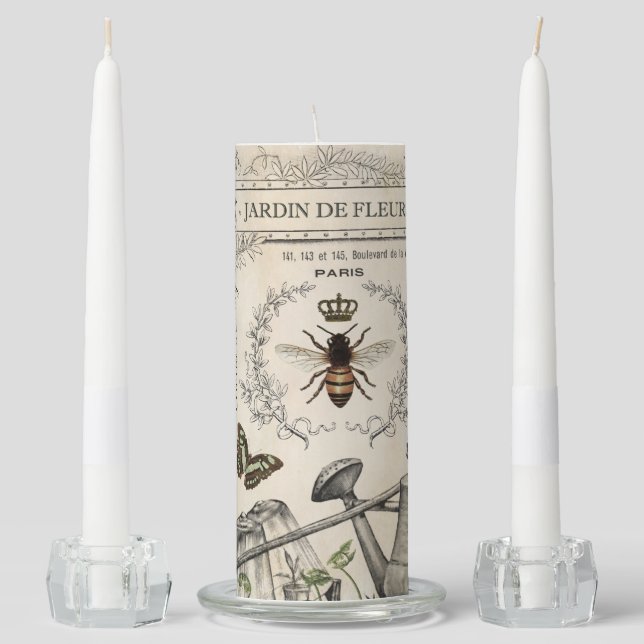 FRENCH BEE GARDEN UNITY CANDLE SET (Front)