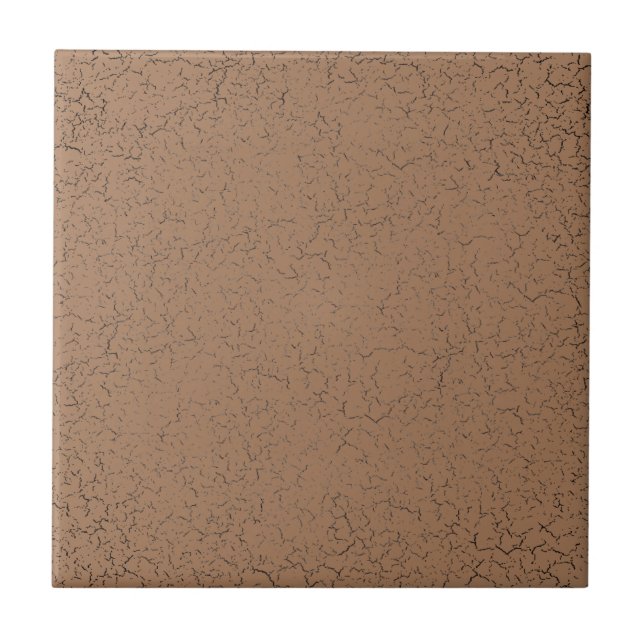 French Beige Tan Brown Crackle Glaze Solid Colour Ceramic Tile (Front)