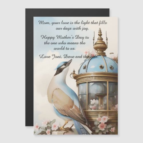 French Bird Mothers Day Card Magnet