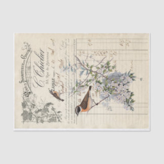 french bird receipt decoupage tissue paper