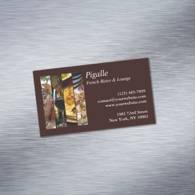 French Bistro Business Card Magnet (In Situ)