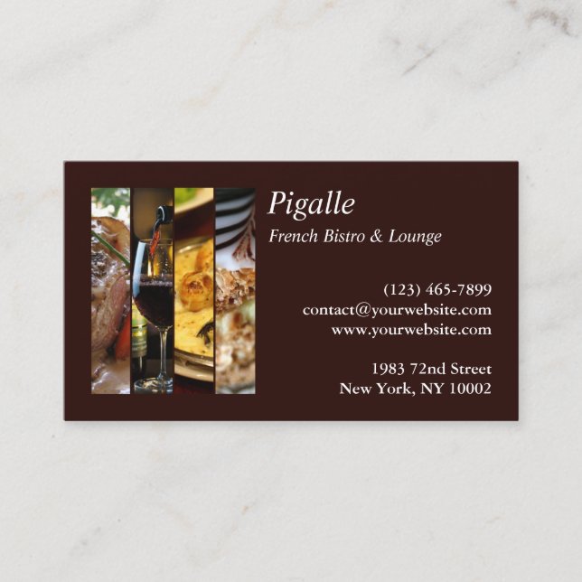 French Bistro Business Card Template (Front)