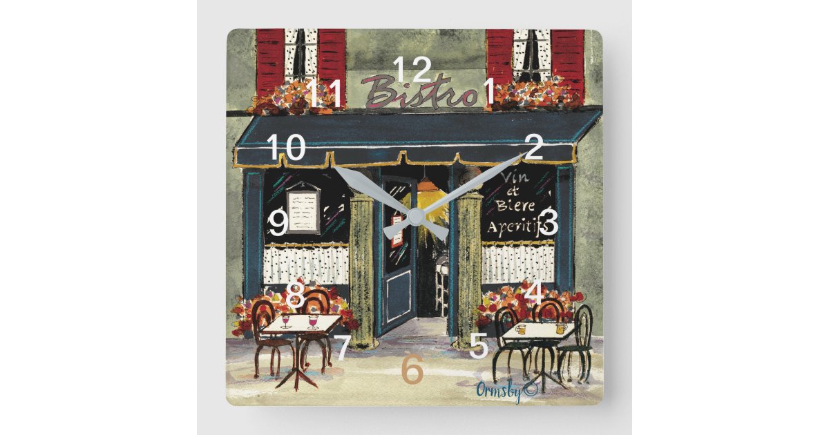 French Bistro wall clock Zazzle