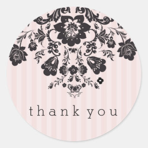 French Black and Pink floral Sticker