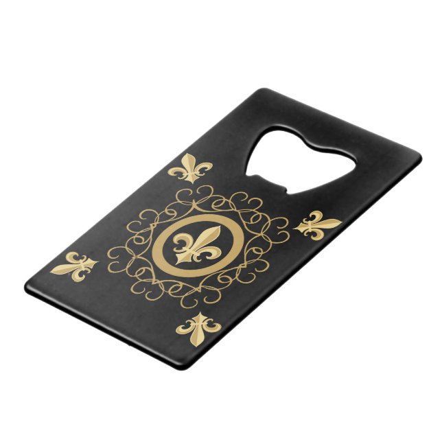 French Black Credit Card Bottle Opener (Front Angled)