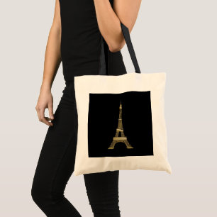 French Black Eiffel Tower Tote Bag