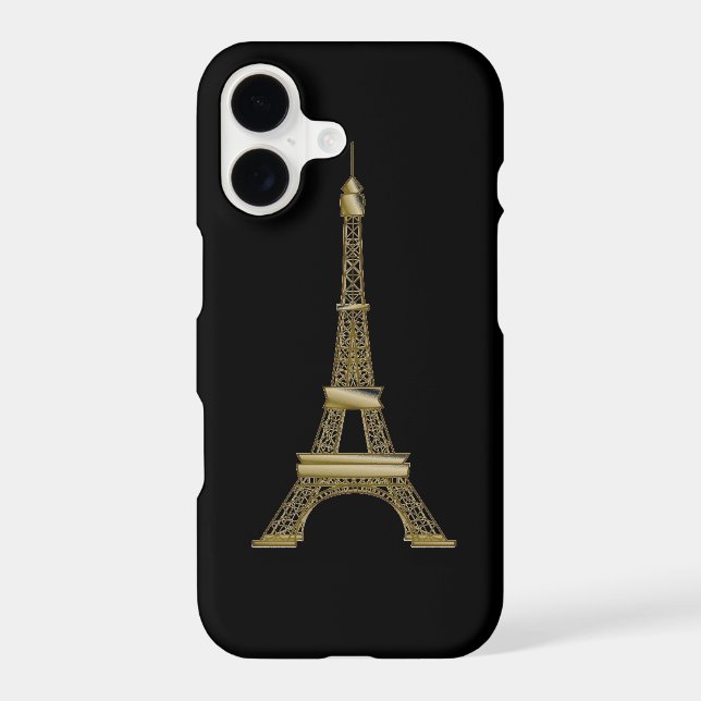 French Black & Gold Eiffel Tower Case-Mate iPhone Case (Back)