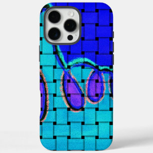 French Blue Abstract with Woven Texture iPhone 16 Pro Max Case