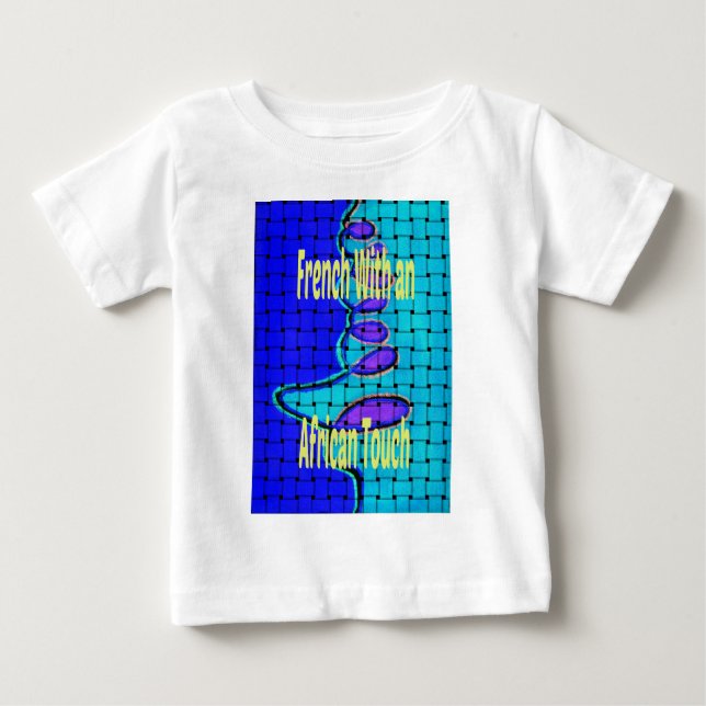 French Blue African Woven Abstract Purple Shape Baby T-Shirt (Front)