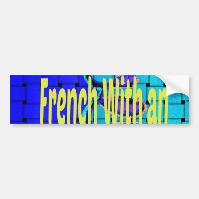 French Blue African Woven Abstract Purple Shape Bumper Sticker (Front)