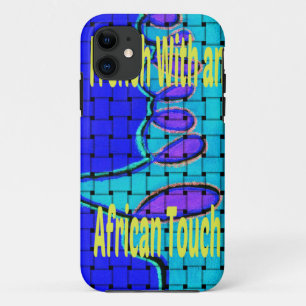 French Blue African Woven Abstract Purple Shape iPhone 11 Case