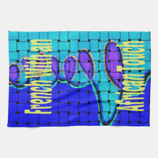 French Blue African Woven Abstract Purple Shape Kitchen Towel