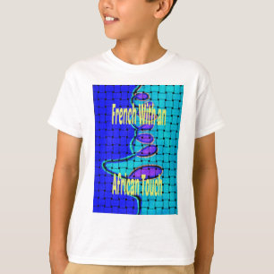 French Blue African Woven Abstract Purple Shape T-Shirt
