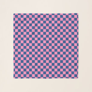 French Blue and Pink Checkerboard Jockey Silks Scarf