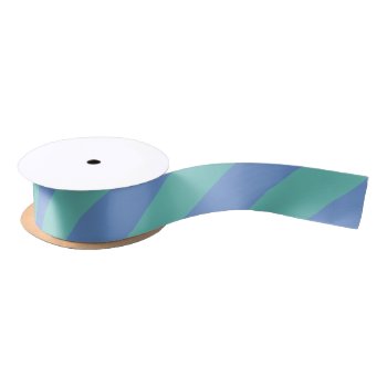 French Blue And Turquoise Wide Stripe Satin Ribbon by HoundandPartridge at Zazzle